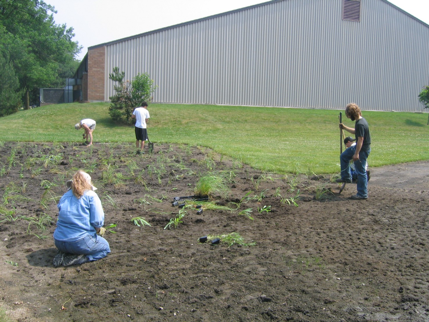 Highland Park Rain Garden under construction